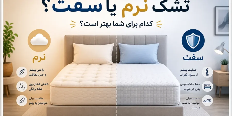 مقایسه تشک نرم و سفت؛ کدام گزینه برای شما مناسبتر است؟ 1 مقایسه تشک نرم و سفت؛ کدام گزینه برای شما مناسبتر است؟